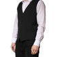 Black Wool Dress Men Formal Waistcoat Vest