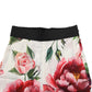 White Floral Leggings Stretch Waist Pants