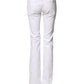 White Low Waist Bootcut Denim Jeans