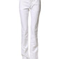 White Low Waist Bootcut Denim Jeans