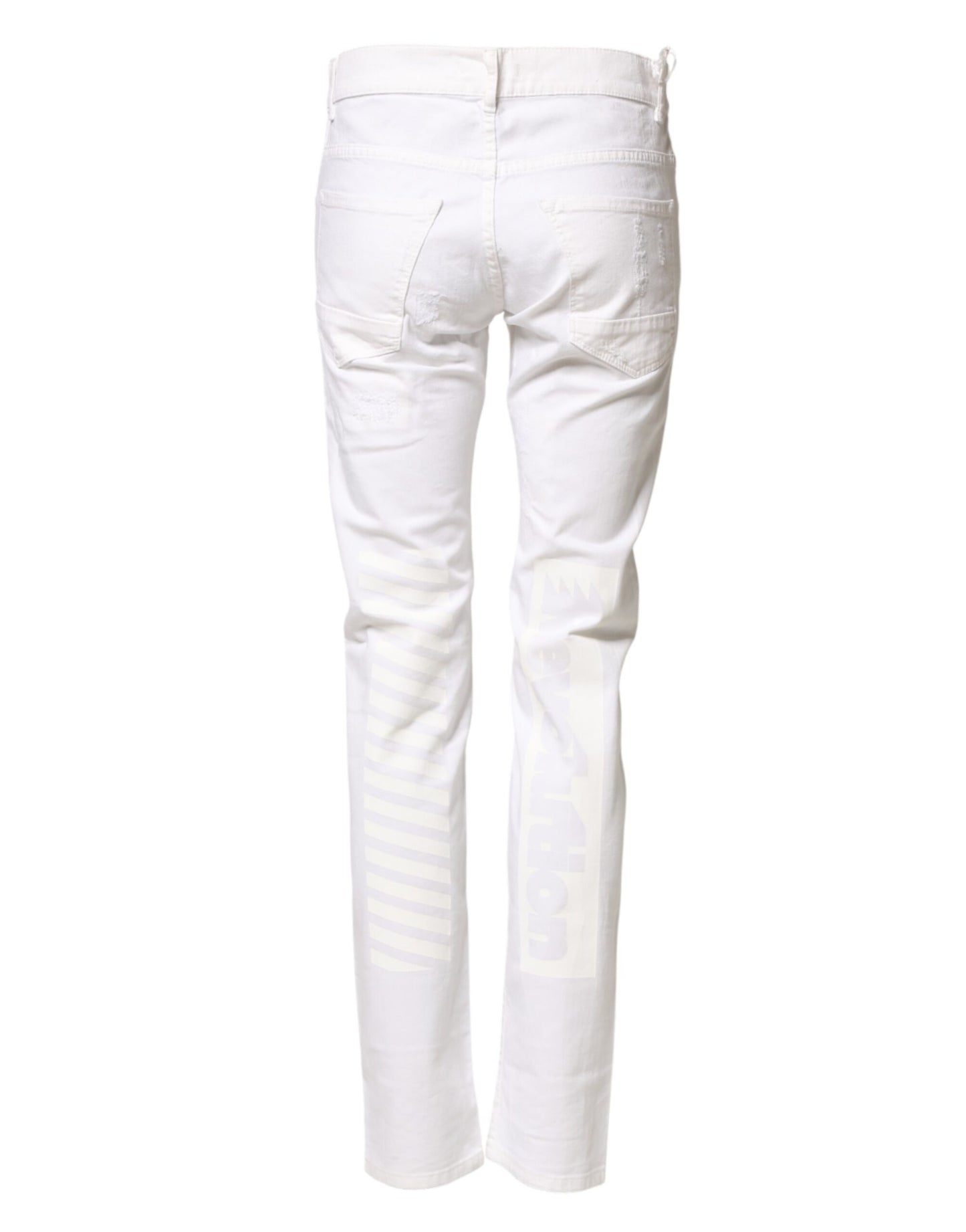 White Cotton Stretch Skinny Denim Jeans