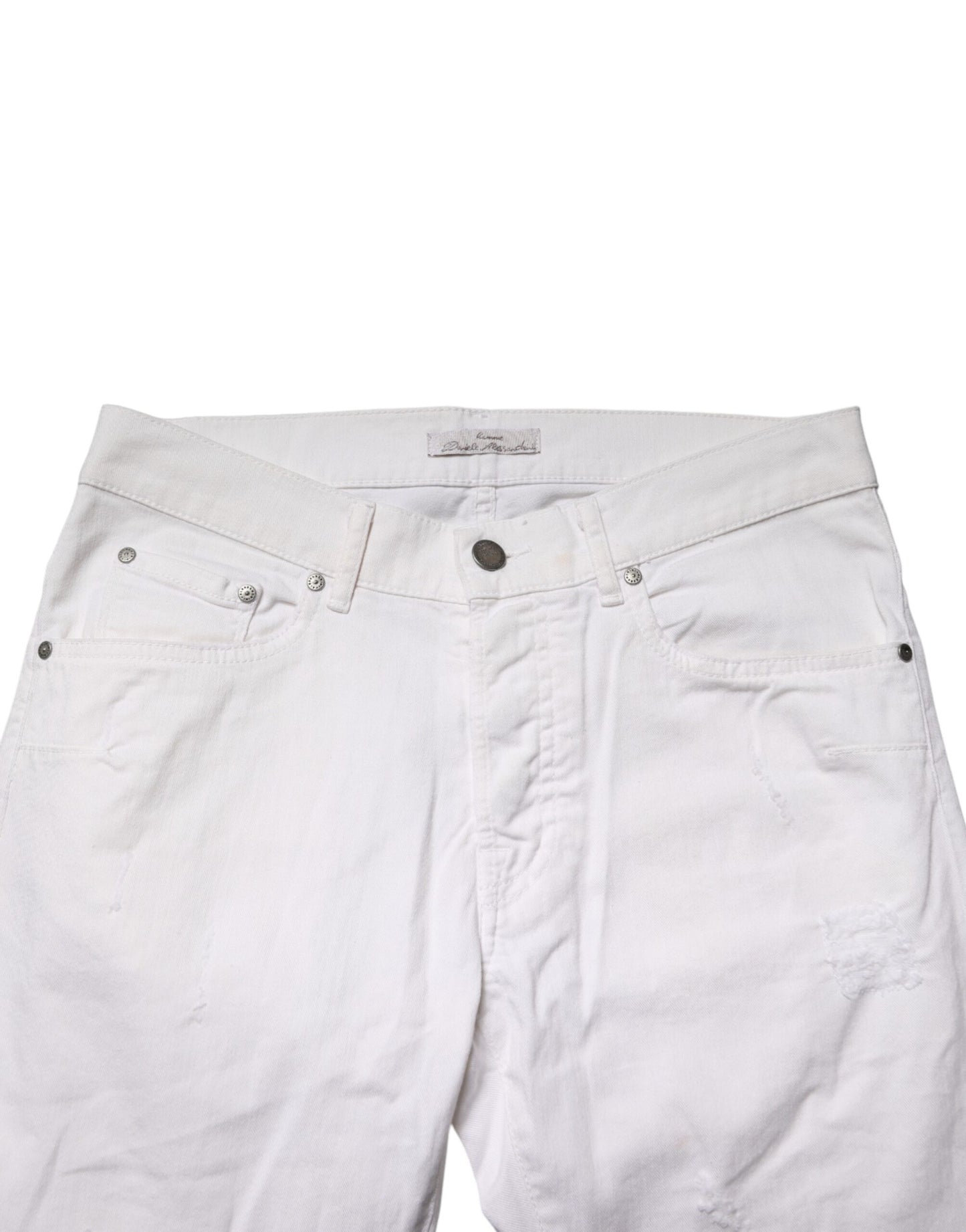 White Cotton Stretch Skinny Denim Jeans