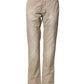Beige Mid Waist Straight Women Casual Chino Trouser Pants