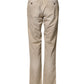 Beige Mid Waist Straight Women Casual Chino Trouser Pants