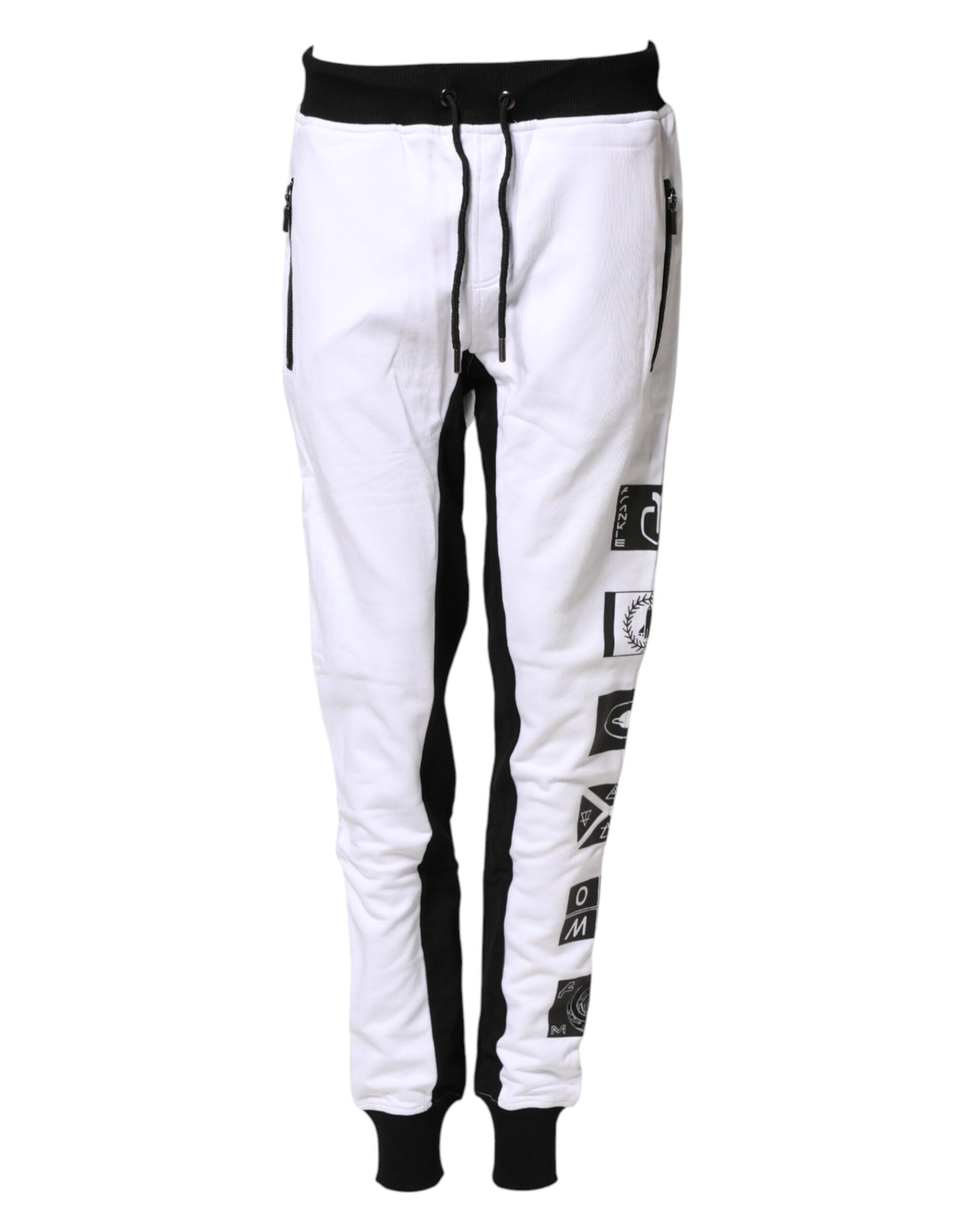 Black White Skinny Jogger Sweatpants Pants