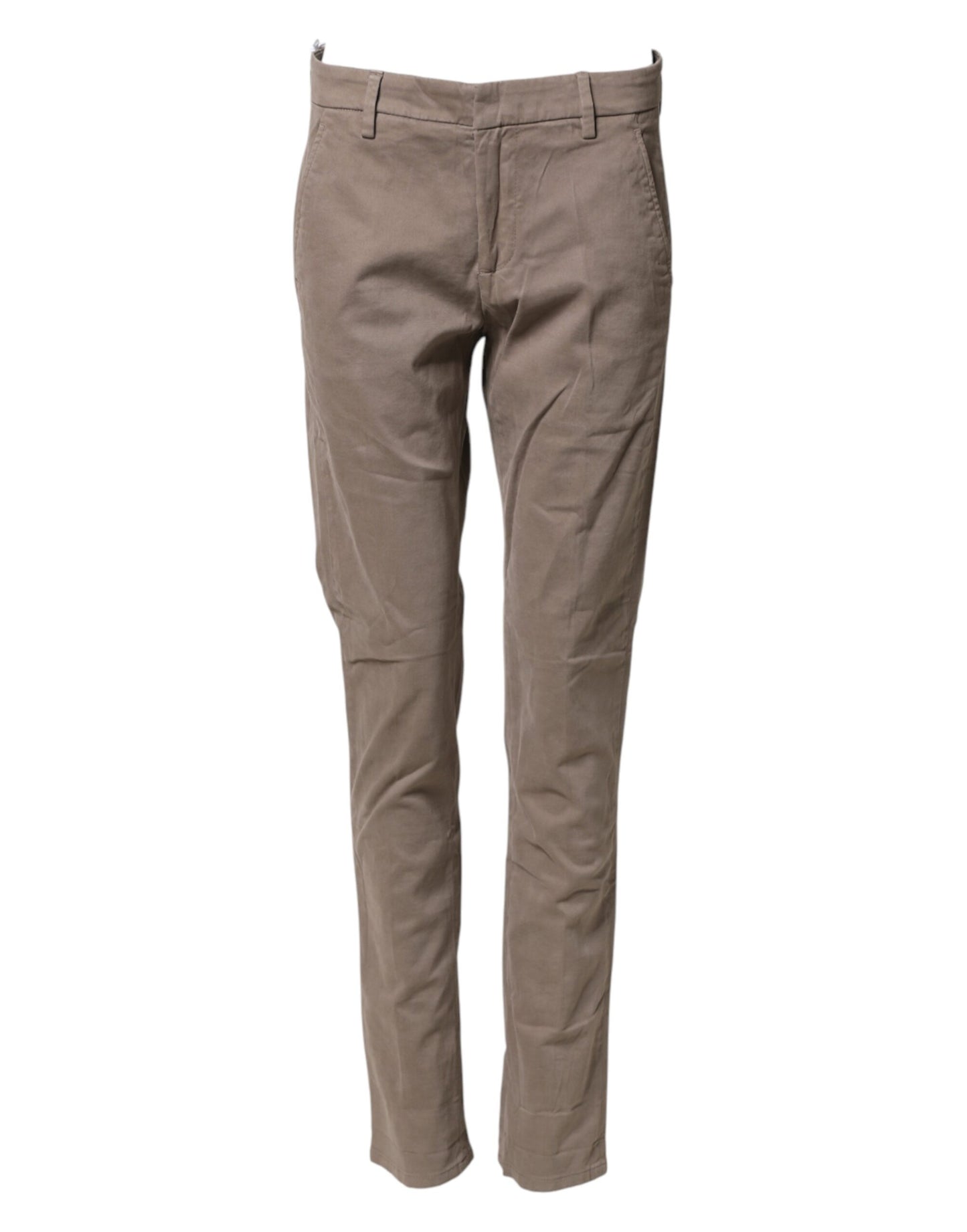 Cotton Stretch Straight Chino Trouser Brown