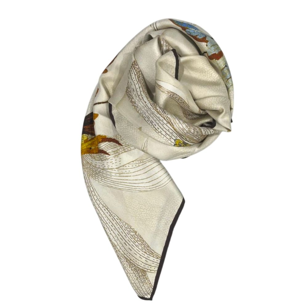 White Silk Women Scarf