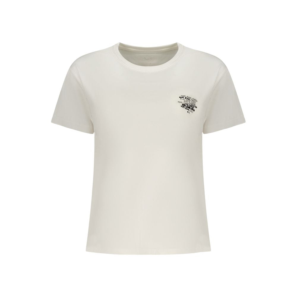 White Cotton Women T-Shirt