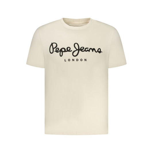 Beige Cotton Men's T-Shirt