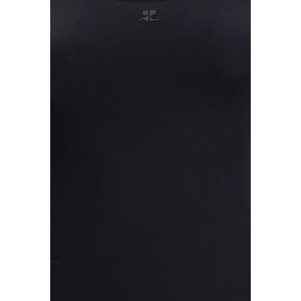 Black Elastane One-Piece Swimsuit