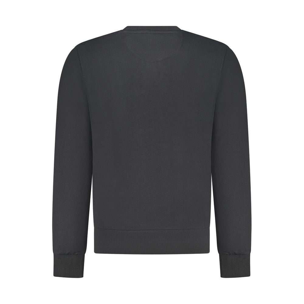 Black Cotton Men Sweatshirt