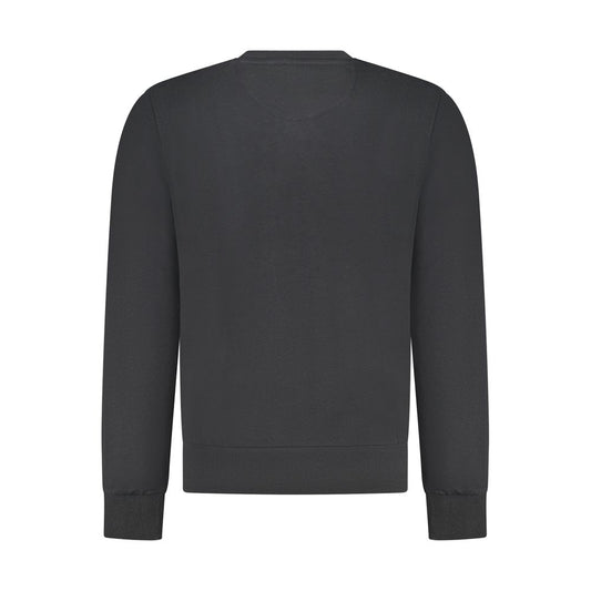 Black Cotton Men Sweatshirt