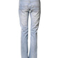 Light Blue Cotton Stretch Straight Denim Trouser Jeans