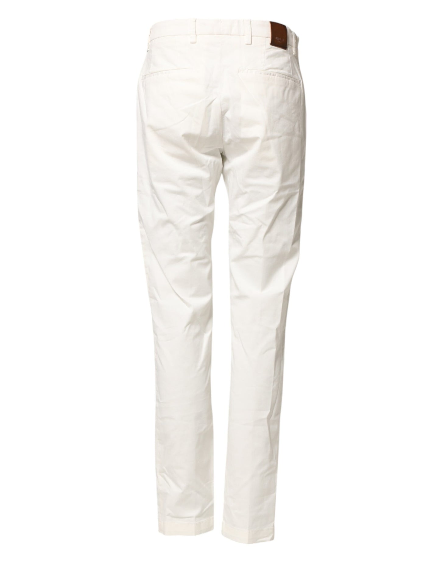 White Cotton Straight Fit Chino Trouser Pants