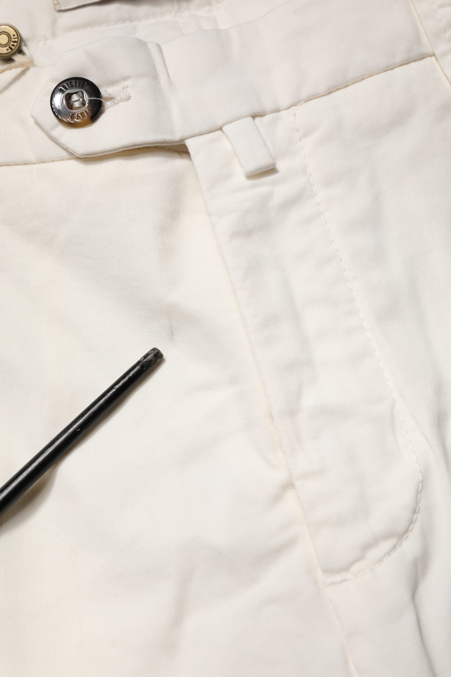 White Cotton Straight Fit Chino Trouser Pants