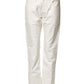 White Cotton Straight Denim Mid Waist Trouser Jeans