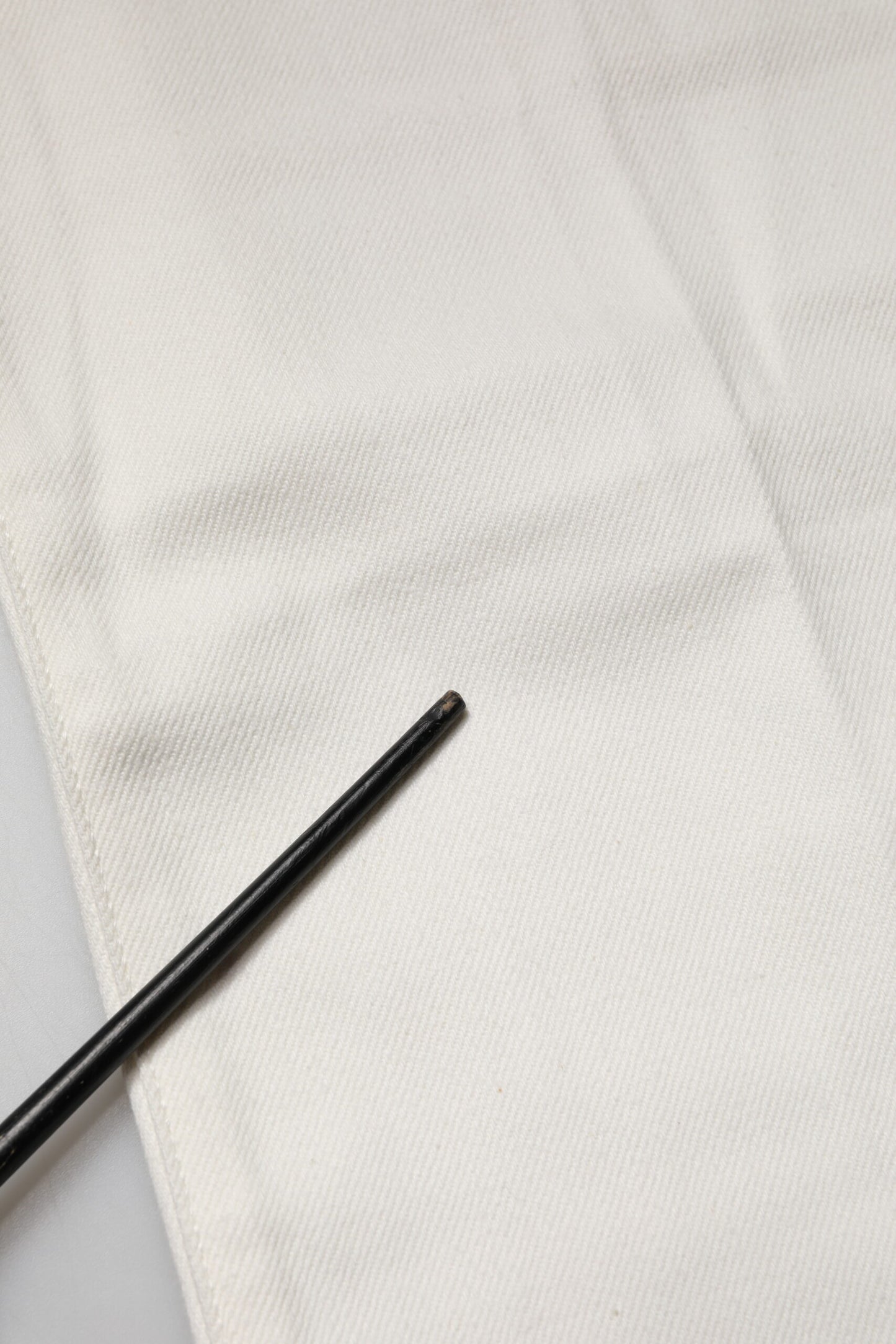 White Cotton Straight Denim Mid Waist Trouser Jeans