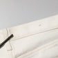 White Cotton Straight Denim Mid Waist Trouser Jeans