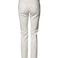 White Cotton Mid Waist Skinny Denim Trouser Jeans