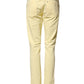 Yellow Cotton Low Waist Slim Fit Skinny Denim Casual Jeans