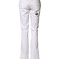 White Low Waist Bootcut Flared Denim Trouser Jeans