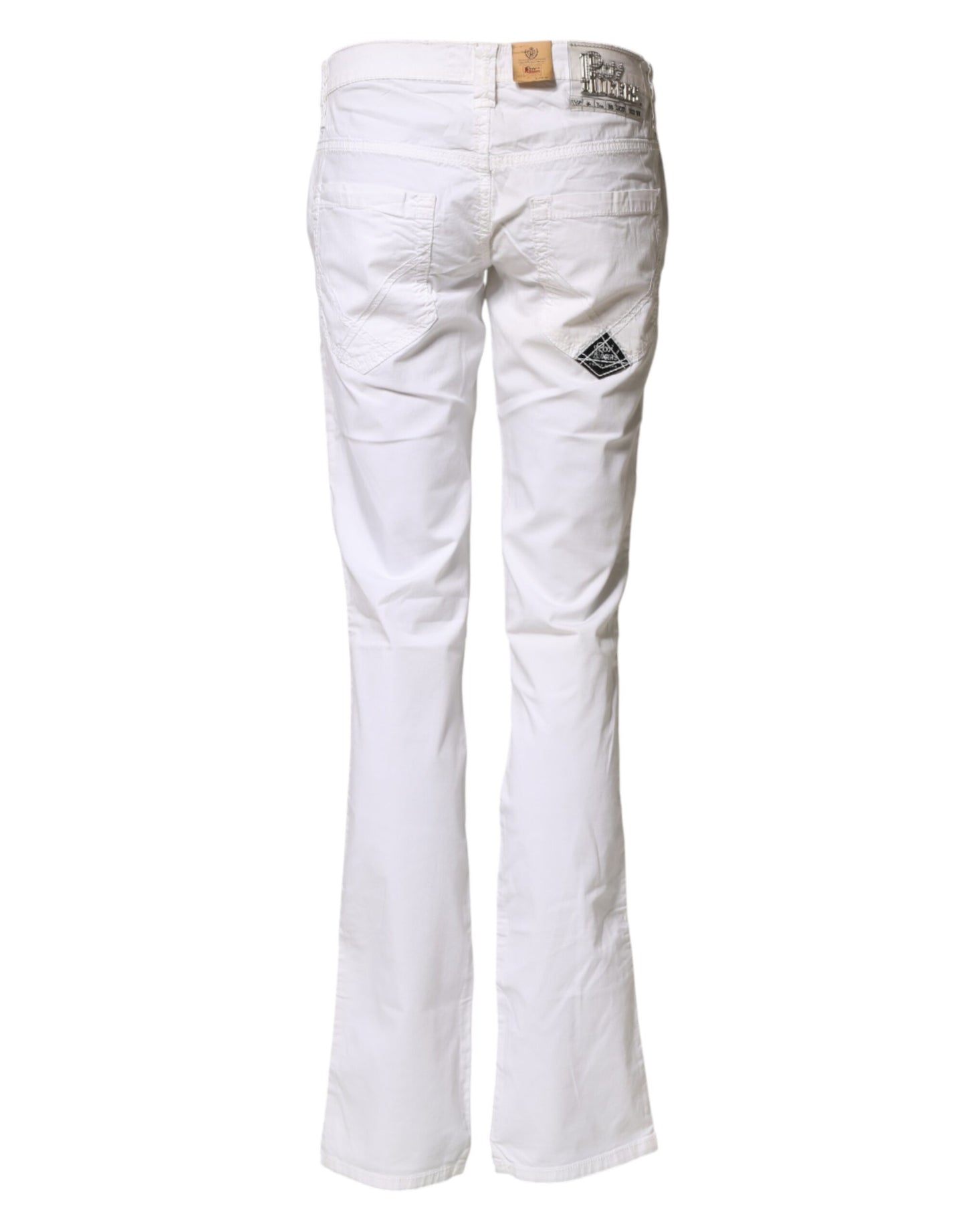White Low Waist Bootcut Flared Denim Trouser Jeans