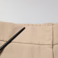 Beige High Waist Straight Chino Trouser Pants