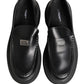 Black Leather DG Plaque Loafers Dress Shoes