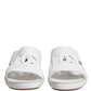 White DG Cutout Slides Slippers Flats Shoes
