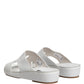 White DG Cutout Slides Slippers Flats Shoes