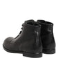 Black Lace Up Short Ankle Boots Men Shoes