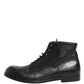 Black Lace Up Short Ankle Boots Men Shoes
