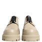 Beige Lace Up Trekking Derby Men Dress Shoes