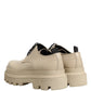 Beige Lace Up Trekking Derby Men Dress Shoes