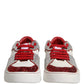 White Red Rhinestone Embellished Men Sneakers Shoes