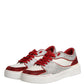 White Red Rhinestone Embellished Men Sneakers Shoes