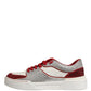 White Red Rhinestone Embellished Men Sneakers Shoes