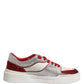 White Red Rhinestone Embellished Men Sneakers Shoes
