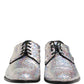 Silver Sequined Lace Up Men Derby Dress Shoes