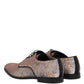 Silver Sequined Lace Up Men Derby Dress Shoes