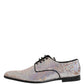 Silver Sequined Lace Up Men Derby Dress Shoes