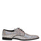 Silver Sequined Lace Up Men Derby Dress Shoes