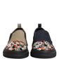 Blue Canvas Embellished Slip On Men Sneakers Shoes