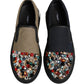 Blue Canvas Embellished Slip On Men Sneakers Shoes