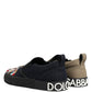 Blue Canvas Embellished Slip On Men Sneakers Shoes