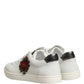 White Leather Sacred Heart Patch Sneakers Shoes