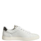White Leather Sacred Heart Patch Sneakers Shoes