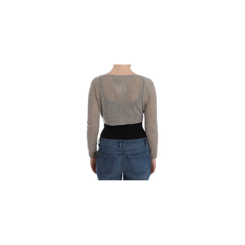 Beige Alpaca Leather Cardigan