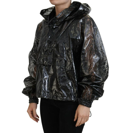 Black Nylon Rain Coat