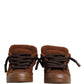 Brown Faux Shearling Low Top Sneakers Shoes